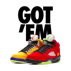 Jordan 5 WHAT THE SIZE 7Y